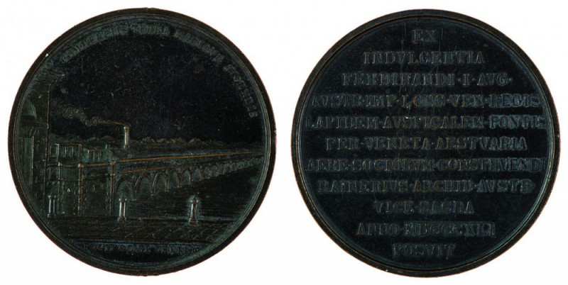 Ferdinand I 1830 - 1848
Medaglia 1841 per la posa della prima pietra del ponte ...