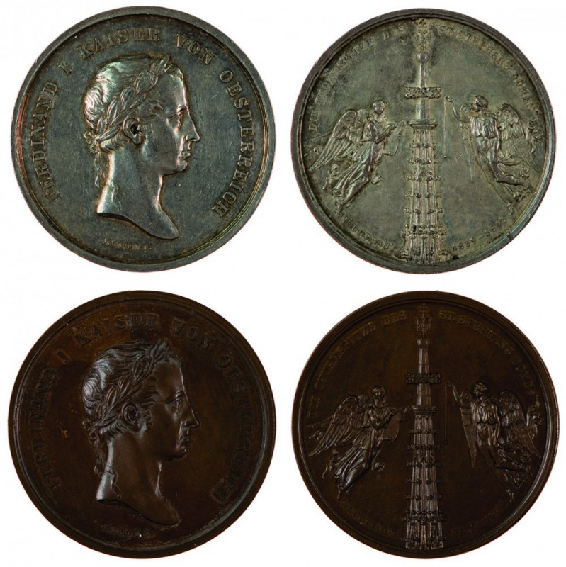 Ferdinand I 1830 - 1848
Insieme di due medaglie 1843 per la conclusione dei lav...