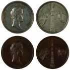 Ferdinand I 1830 - 1848
Insieme di due medaglie 1843 per la conclusione dei lavori di rifacimento della guglia del duomo di Santo Stefano in Vienna, ...