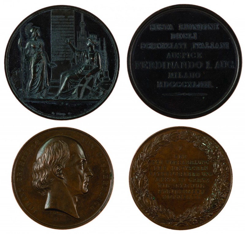 Ferdinand I 1830 - 1848
Insieme di due medaglie medaglia 1844 per il VI raduno ...