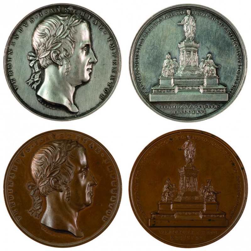 Ferdinand I 1830 - 1848
Insieme di due medaglie 1846 per l’inaugurazione del mo...