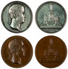 Ferdinand I 1830 - 1848
Insieme di due medaglie 1846 per l’inaugurazione del monumento all’Imperatore Francesco I a Vienna una in argento e una in br...