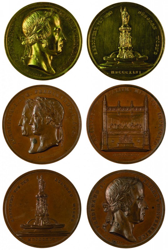 Ferdinand I 1830 - 1848
Insieme di tre medaglie due medaglie 1846 per la costru...