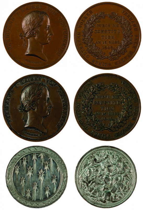 Eventi rivoluzionari del 1848 - 1849
Insieme di tre medaglie due medaglie 1848 ...