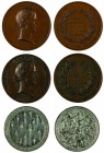 Eventi rivoluzionari del 1848 - 1849
Insieme di tre medaglie due medaglie 1848 per la concessione della Costituzione, bronzo, incisore del conio “J. ...
