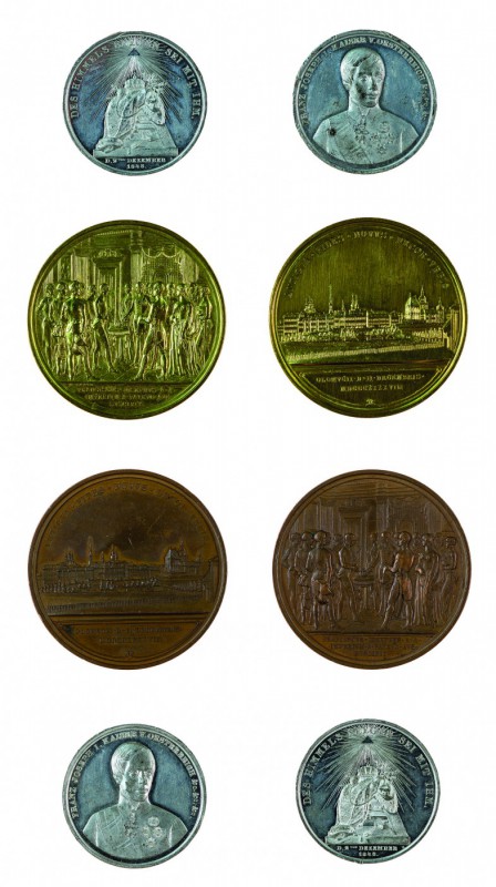 Franz Joseph I 1848 - 1916
Insieme di quattro medaglie per l’inizio del regno e...
