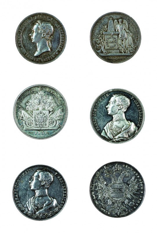 Franz Joseph I 1848 - 1916
Insieme di tre medaglie per l’anno nuovo degli anni ...