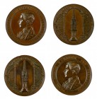 Franz Joseph I 1848 - 1916
Insieme di due medaglie senza data (1852) per la costruzione del monumento al Generale Heinrich Ritter Hentzi von Arthurm ...