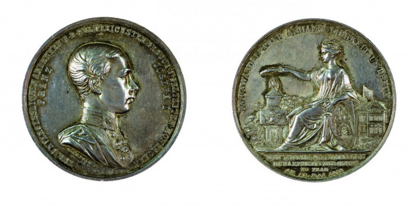 Franz Joseph I 1848 - 1916
Medaglia d’argento 1852 dedicata all’Imperatore dal ...