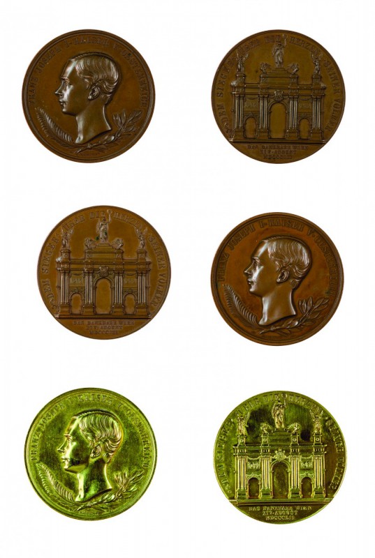 Franz Joseph I 1848 - 1916
Insieme di tre medaglie per il rientro dell’Imperato...