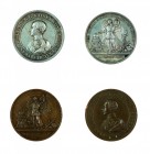 Franz Joseph I 1848 - 1916
Insieme di due medaglie per la salvezza dell’Imperatore dall’attentato del 18 febbraio 1853 una in argento e una in bronzo...