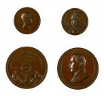 Franz Joseph I 1848 - 1916
Insieme di due medaglie per l’attentato del 18 febbraio 1853 medaglia dedicata dalla città di Rovigo al Conte Maximilian C...