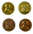 Franz Joseph I 1848 - 1916
Insieme di due medaglie per il matrimonio dell’Imperatore con la Principessa Elisabetta di Baviera il 24 aprile 1854 bronz...