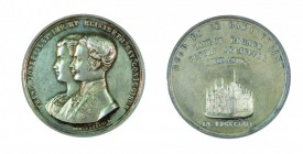 Franz Joseph I 1848 - 1916
Medaglia augurale 1857 degli abitanti della Lombardia per l’arrivo della coppia imperiale argento, incisore del conio “DEM...
