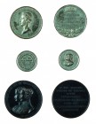 Franz Joseph I 1848 - 1916
Insieme di tre medaglie medaglia 1857 per l’arrivo della coppia imperiale a Milano, stagno, incisore del conio “L. COSSA” ...