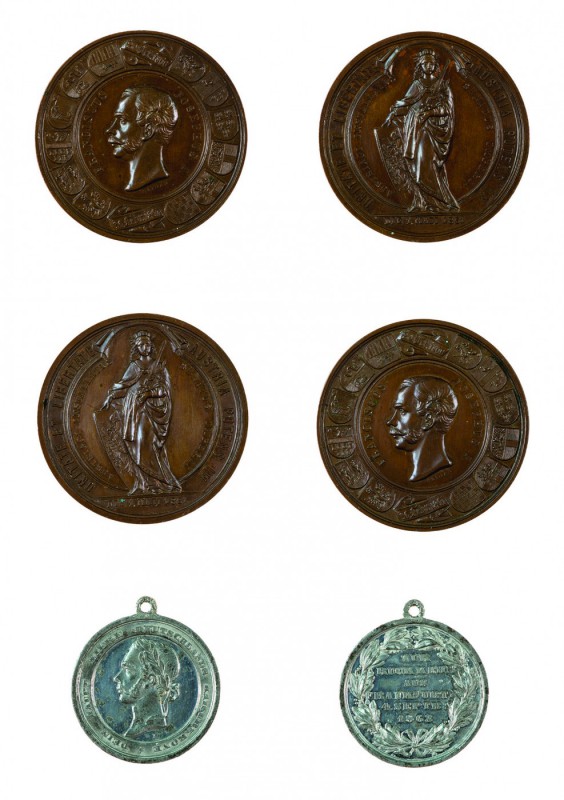 Franz Joseph I 1848 - 1916
Insieme di tre medaglie due medaglie per l’apertura ...