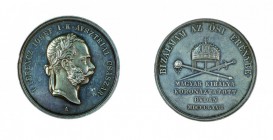 Franz Joseph I 1848 - 1916
Medaglia per l’incoronazione d’Ungheria della coppia imperiale in data 8 giugno 1867 con l’effigie dell’Imperatore argento...