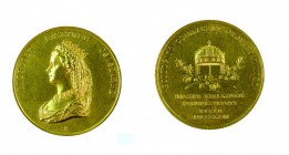 Franz Joseph I 1848 - 1916
Medaglia per l’incoronazione d’Ungheria della coppia imperiale in data 8 giugno 1867 con l’effigie dell’Imperatrice oro de...