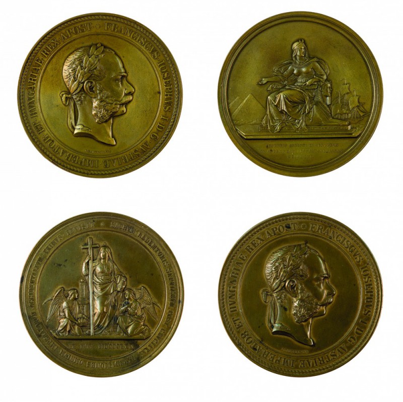 Franz Joseph I 1848 - 1916
Insieme di due medaglie medaglia per la visita al Sa...