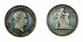 Franz Joseph I 1848 - 1916
Medaglia 1873 per il 25° anniversario di regno argento, incisori del conio al diritto “A. SCHARFF” (Anton Scharff, 1845 – ...