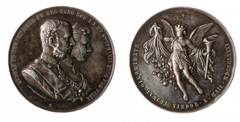 Franz Joseph I 1848 - 1916
Insieme di due medaglie per il matrimonio del Princi...