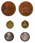 Franz Joseph I 1848 - 1916
Insieme di tre medaglie per l’inaugurazione del monumento a Maria Teresa in Vienna il 13 maggio 1888 medaglia in bronzo, b...