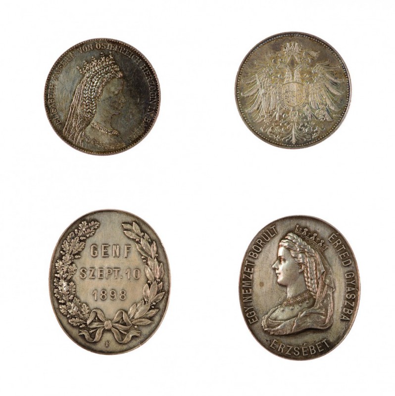 Franz Joseph I 1848 - 1916
Insieme di due medaglie per l’Imperatrice Elisabetta...