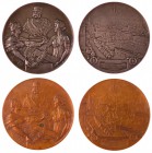 Franz Joseph I 1848 - 1916
Insieme di due medaglie 1898 per il 50° anniversario di regno, dedicate dalla città di Vienna una in argento e una in bron...