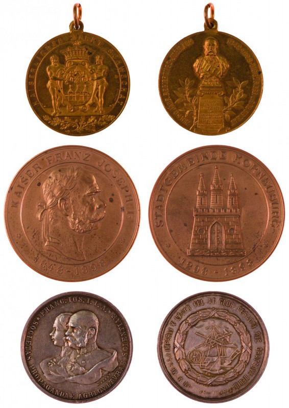 Franz Joseph I 1848 - 1916
Insieme di tre medaglie 1898 per il 50° anniversario...