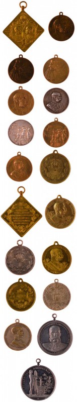Franz Joseph I 1848 - 1916
Insieme di quattordici medaglie 1898 per il 50° anni...