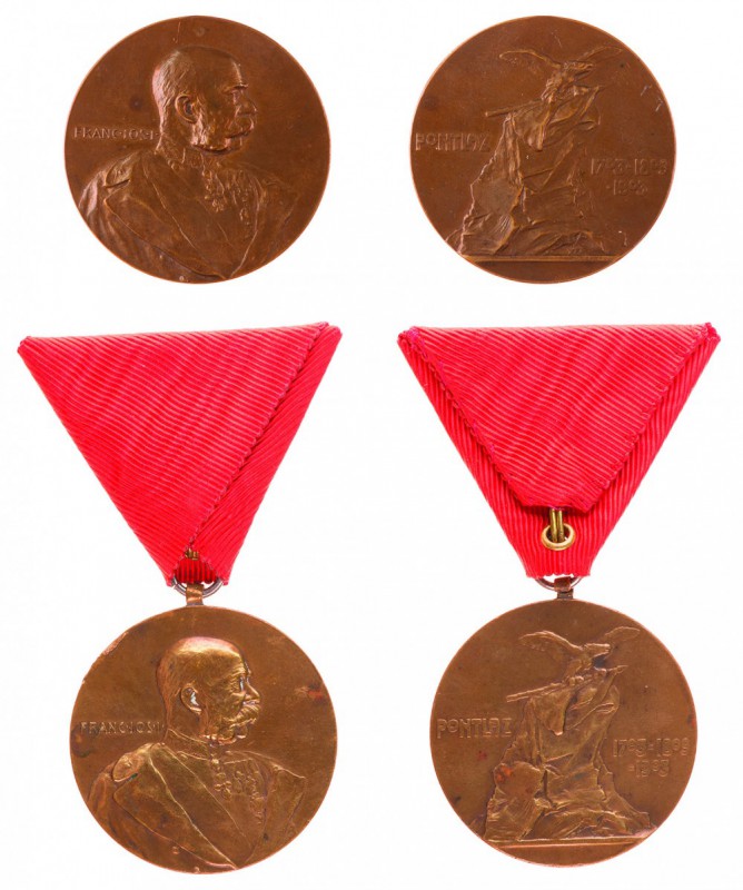 Franz Joseph I 1848 - 1916
Insieme di due medaglie commemorative del duecentesi...