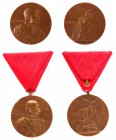 Franz Joseph I 1848 - 1916
Insieme di due medaglie commemorative del duecentesimo anniversario della battaglia vittoriosa sul confine dell’alta valle...