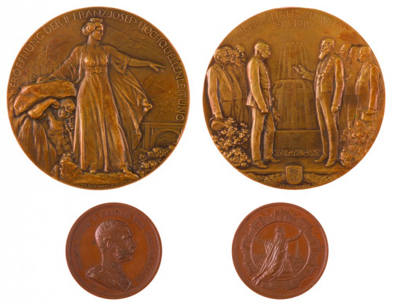 Franz Joseph I 1848 - 1916
Insieme di due medaglie medaglia 1910 per il complet...