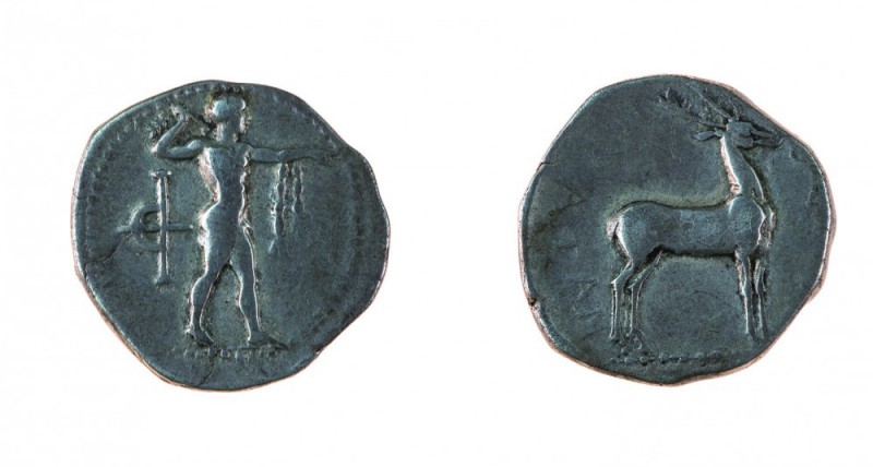 Bruttium 
Caulonia - Statere databile al periodo 400-388 a.C. - Diritto: Apollo...