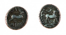 Sicilia 
Messana - Tetradramma databile al periodo 460-426 a.C. - Diritto: lepre in corsa verso destra; sotto la pancia, due foglie di alloro - Roves...