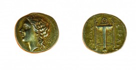 Sicilia 
Siracusa - Agatocle (317-289 a.C.) - 25 Litre databile al periodo 310-305 a.C. - Diritto: testa laureata di Apollo a sinistra; nel campo a d...