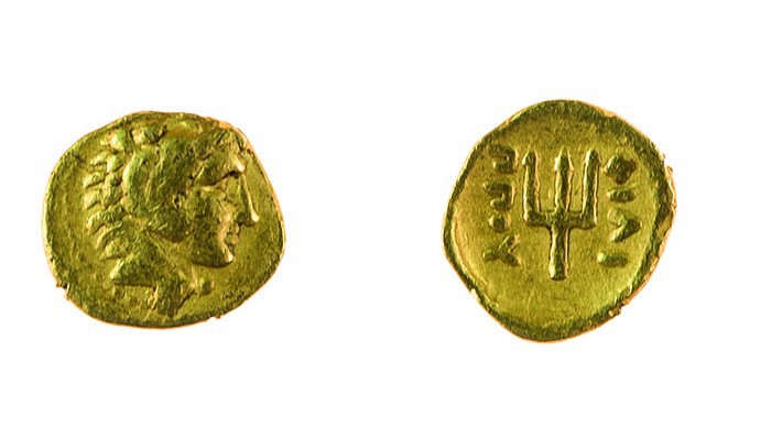 Macedonia 
Filippo II (359-336 a.C.) - 1/8 di Statere d’oro databile al periodo...