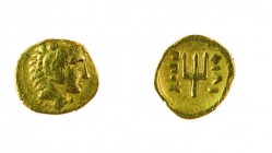 Macedonia 
Filippo II (359-336 a.C.) - 1/8 di Statere d’oro databile al periodo 340-328 a.C. - Zecca: Pella - Diritto: testa di Eracle a destra ricop...