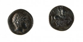Macedonia 
Filippo II (359-336 a.C.) - Quinto di Tetradramma postumo databile al periodo 323-315 a.C. - Zecca: Amphipolis - Diritto: testa diademata ...