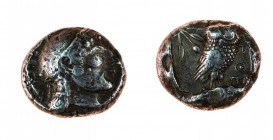 Attica
Atene - Tetradramma arcaico databile al periodo 566-490 a.C. - Diritto: testa di Atena a destra con elmo crestato e ornato - Rovescio: civetta...