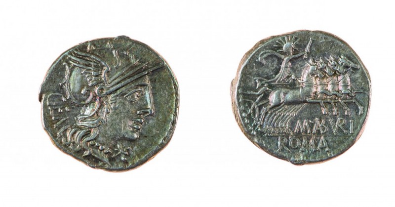 Monete Romane Repubblicane 
Denaro al nome M.ABVRI M.F GEM databile al 132 a.C....
