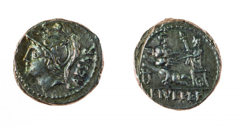 Monete Romane Repubblicane 
Denaro al nome L.IVLI L.F CAESAR databile al 103 a....