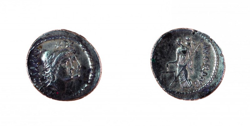 Monete Romane Pre-Imperiali 
Denaro al nome MN.CORDIVS IIIVIR databile al 46 a....