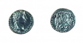 Augusto (27 a.C.-14 d.C.) 
Denaro databile al periodo 2 a.C. - 4 d.C. - Zecca: Lugdunum - Diritto: testa laureata dell’Imperatore a destra - Rovescio...