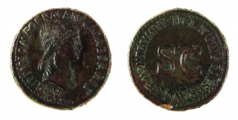 Claudio (41-54 d.C.) 
Sesterzio al nome e con l’effigie di Agrippina Senior, mo...