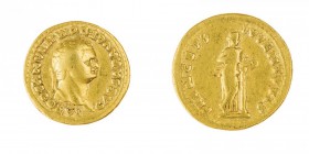 Tito (79-81 d.C.) 
Aureo con il titolo di Cesare databile al 79 d.C. - Zecca: Roma - Diritto: testa laureata dell’Imperatore a destra - Rovescio: la ...