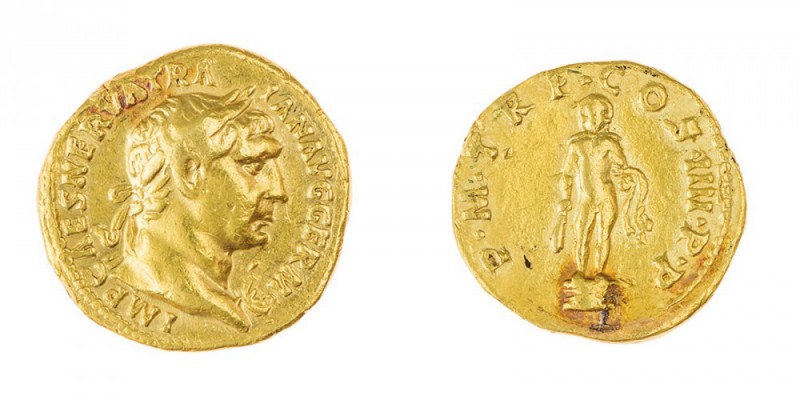 Traiano (98-117 d.C.) 
Aureo databile agli anni 101-102 d.C. - Zecca: Roma - Di...