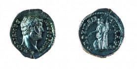 Adriano (117-138 d.C.) 
Denaro databile al periodo 134-138 d.C. - Zecca: Roma - Diritto: testa laureata dell’Imperatore a destra - Rovescio: la Provi...