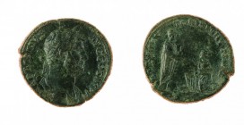 Adriano (117-138 d.C.) 
Sesterzio databile al periodo 134-138 d.C. - Zecca: Roma - Diritto: busto laureato e drappeggiato dell’Imperatore a destra - ...