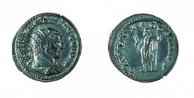 Caracalla (211-217 d.C.) 
Antoniniano databile al 217 d.C. - Zecca: Roma - Diritto: busto radiato, drappeggiato e corazzato dell’Imperatore a destra ...